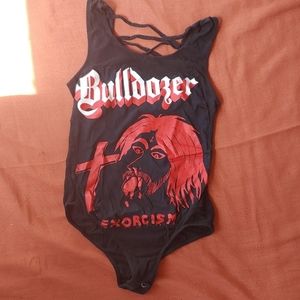Diy style bulldozer heavy metal band body suit